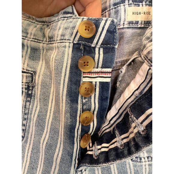 Anthropologie Pilcro High-Rise Striped Acid Wash Slim Jeans Pants Size 29 - Picture 5 of 9